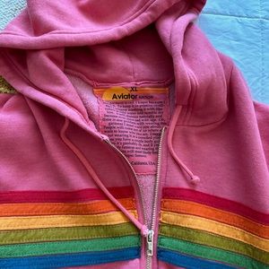 Aviator Nation 5 stripes zipper hoodie